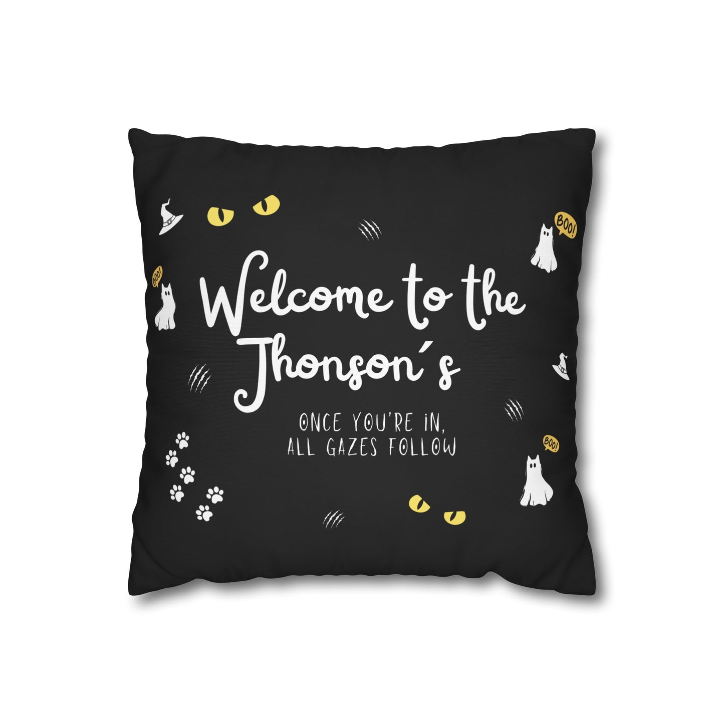 Haunted House Cat Pillow Cover | Funny and Personalized Halloween Decor for Cat Parents – The Watchful Feline