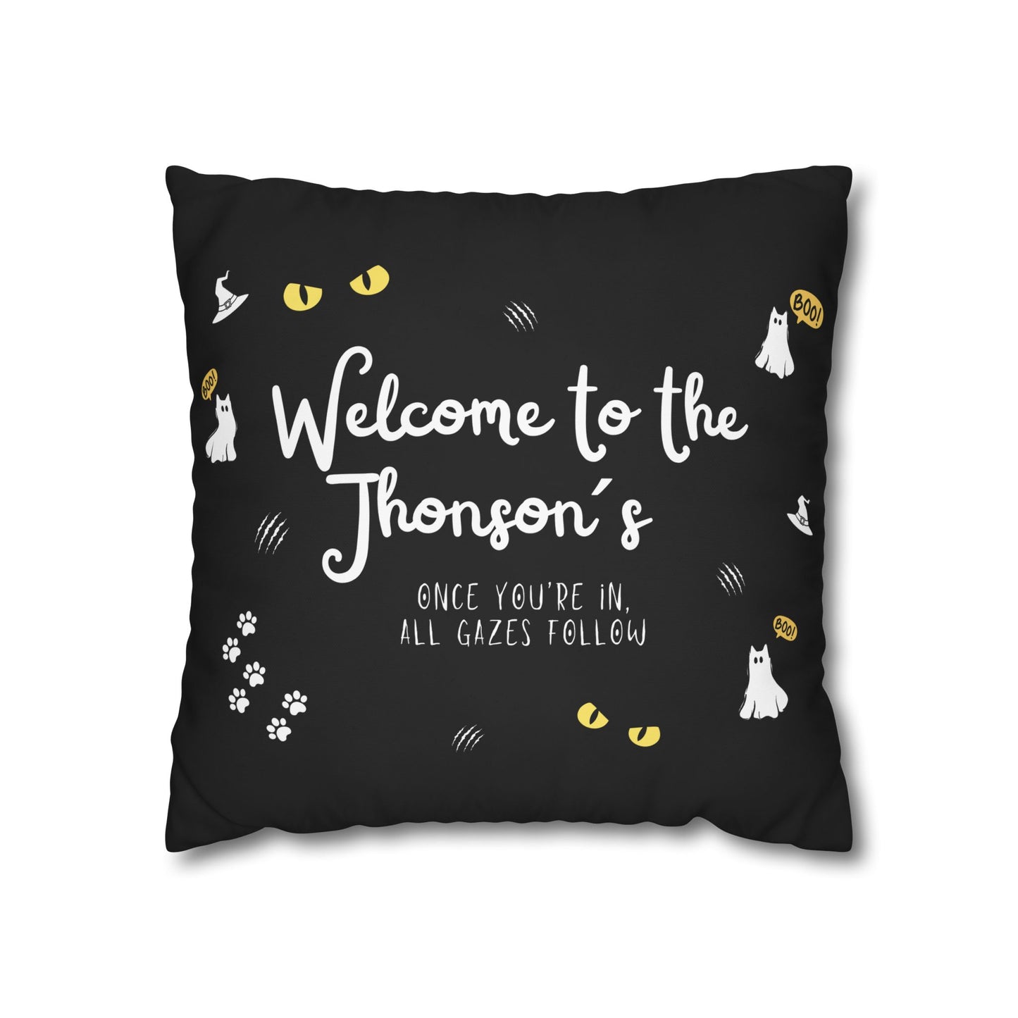 Haunted House Cat Pillow Cover | Funny and Personalized Halloween Decor for Cat Parents – The Watchful Feline