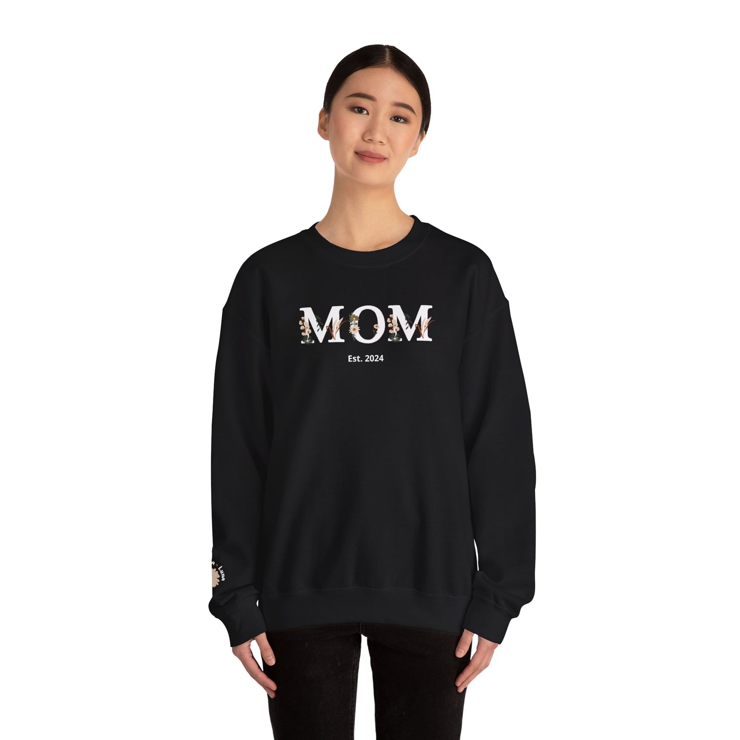 Personalized Floral Mom Sweatshirt | Cozy Gift for New Moms | A Unique Gift That Celebrates Your Motherhood