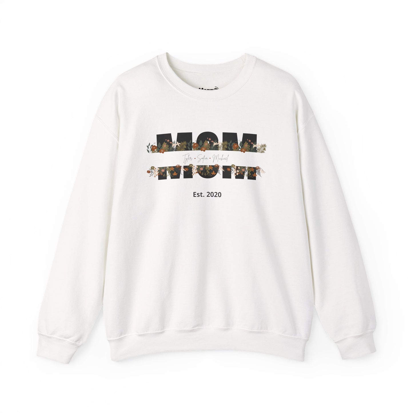 Personalized Mom Sweatshirt - Black Floral Design for Mother's Day