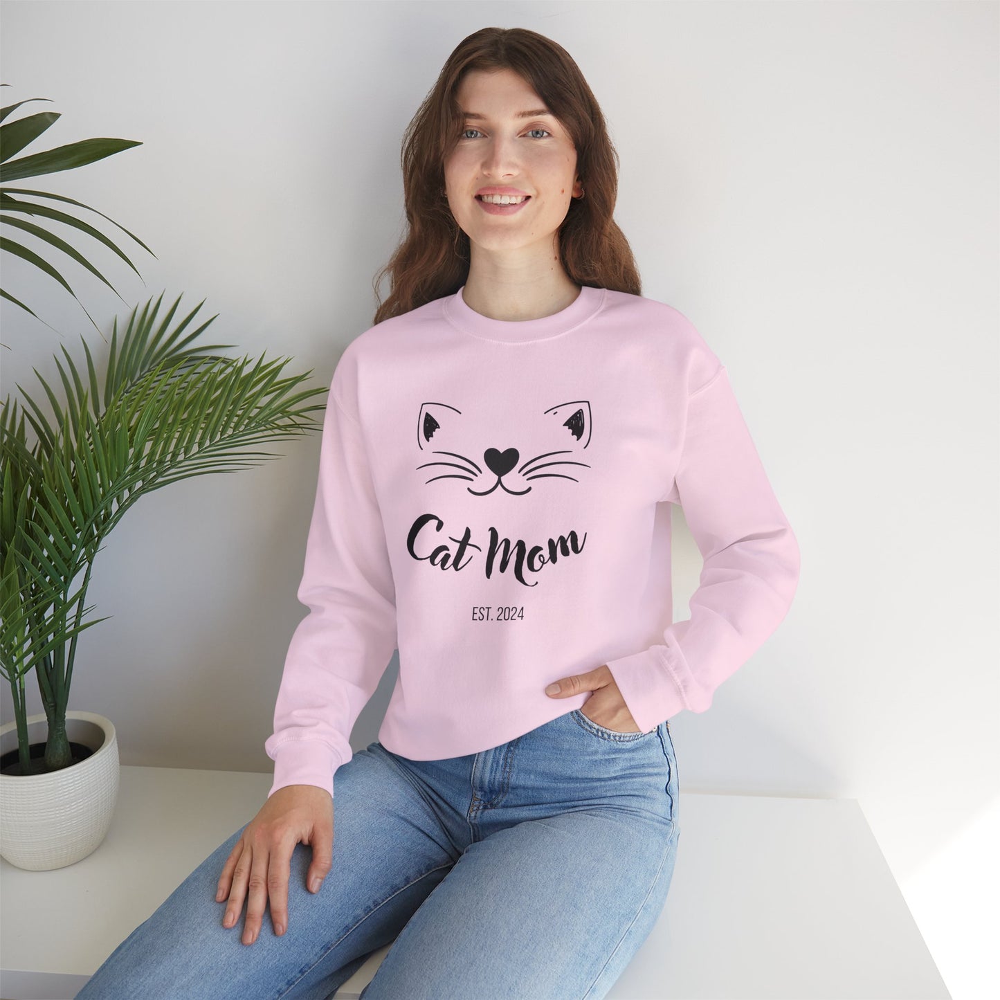 Personalized Cat Mom Sweatshirt | Est. (Date) | Cozy & Customizable Gift for Cat Lovers