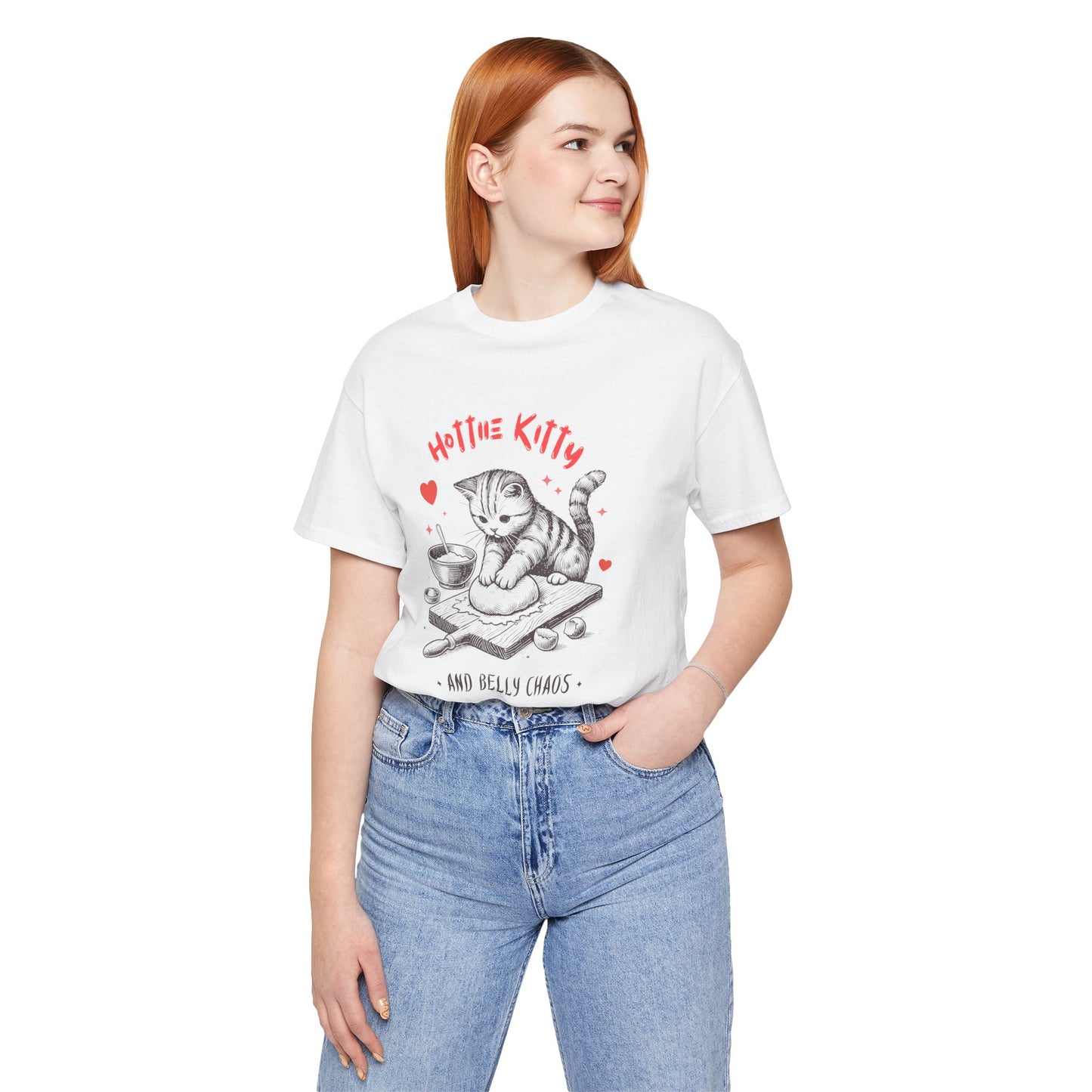 Survive Chaos with Humor β Hottie Kittie Belly Chaos T-shirt