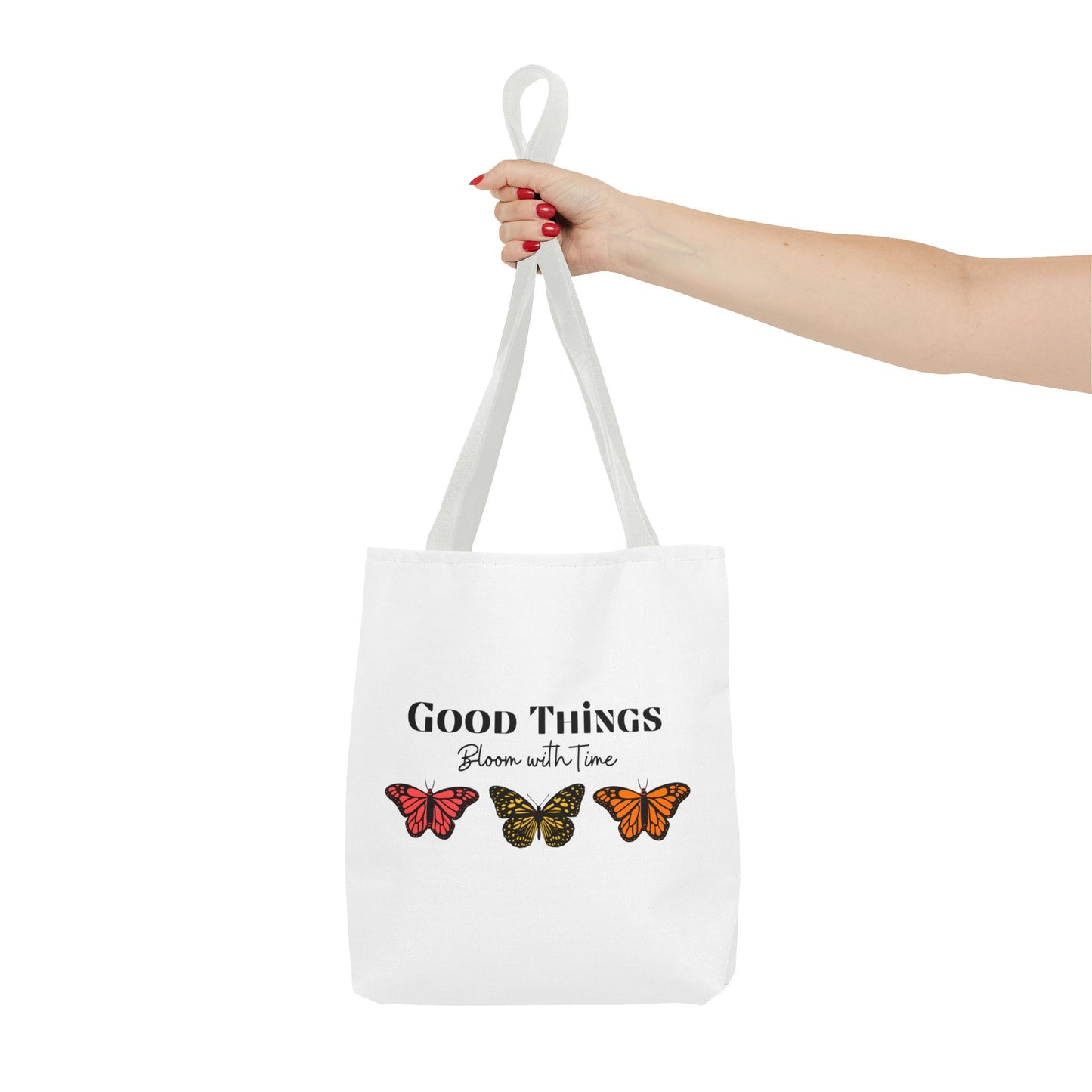 Good Things Bloom with Time" Tote Bag - Motivational Gift | Self Growth & Inspiration