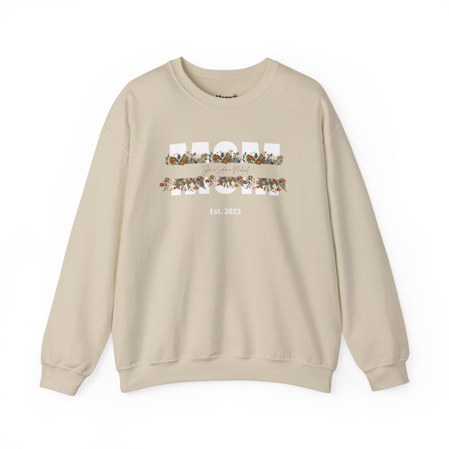 Personalized Mom Sweatshirt - White Floral Design for Mother's Day