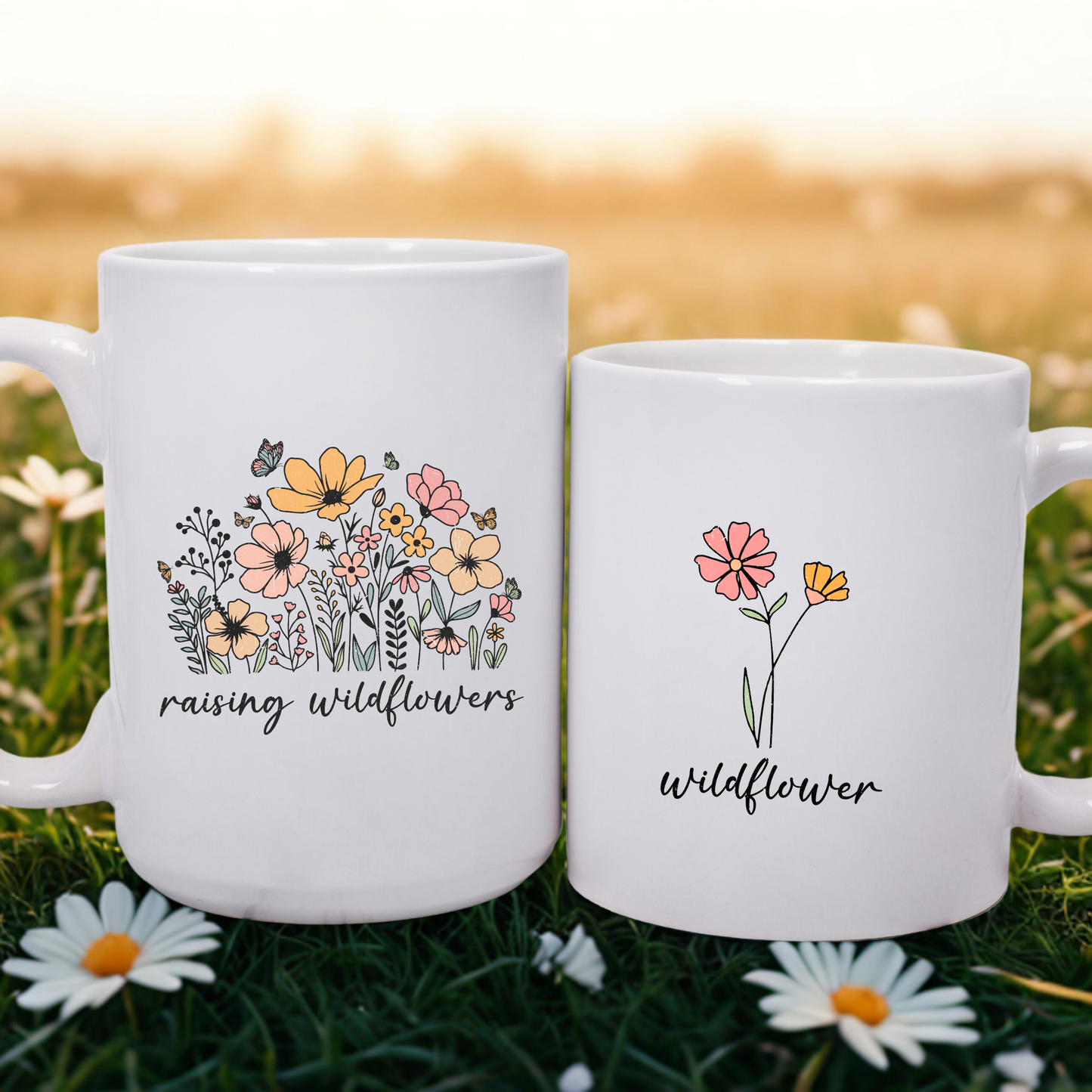 Raising Wildflowers Mug Set – A Sweet Mother’s Day Gift for Coffee and Connection