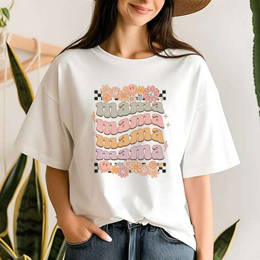 Retro Mama T-Shirt – Colorful Graphic Tee for Stylish Moms | A Cool Gift from a Stylish Grown-Up
