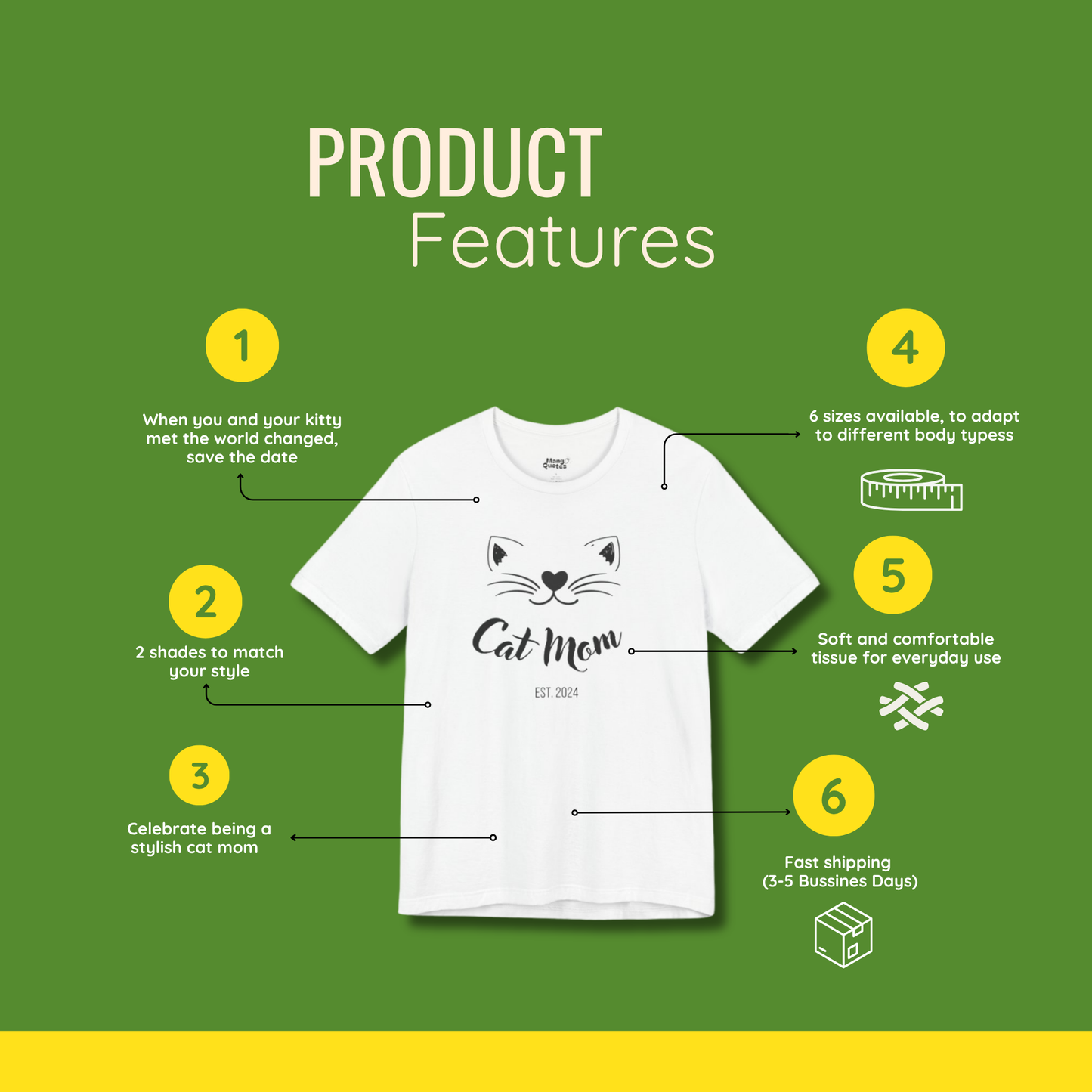 Customizable Cat Mom T-shirt – Gift for Stylish Cat Owners