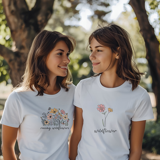 Raising Wildflowers Family Set – Customizable Matching T-Shirts for Mom & Kids