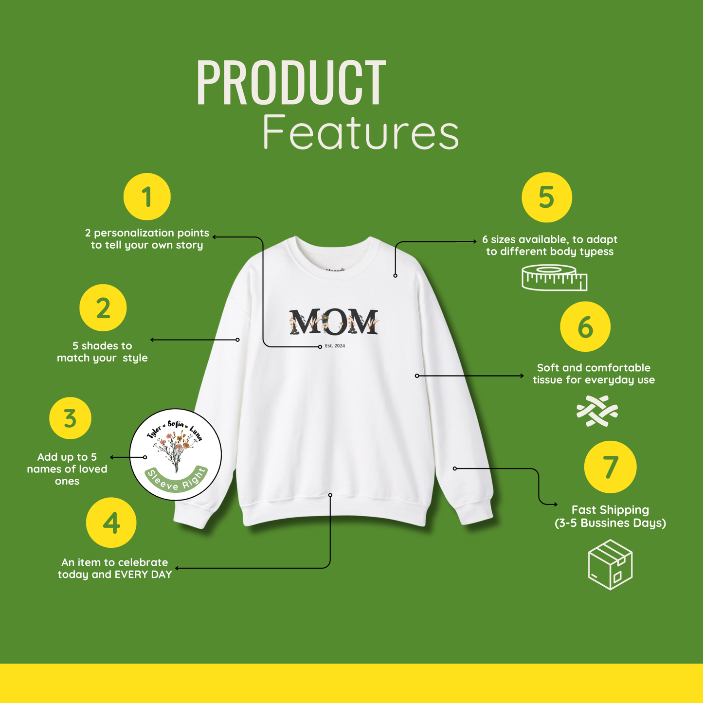 Personalized Floral Mom Sweatshirt | Cozy Gift for New Moms | A Unique Gift That Celebrates Your Motherhood