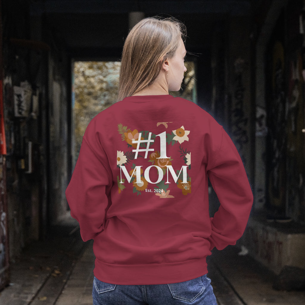 #1 Mom Sporty Sweatshirt – Personalized Sporty Sweatshirt for Mom