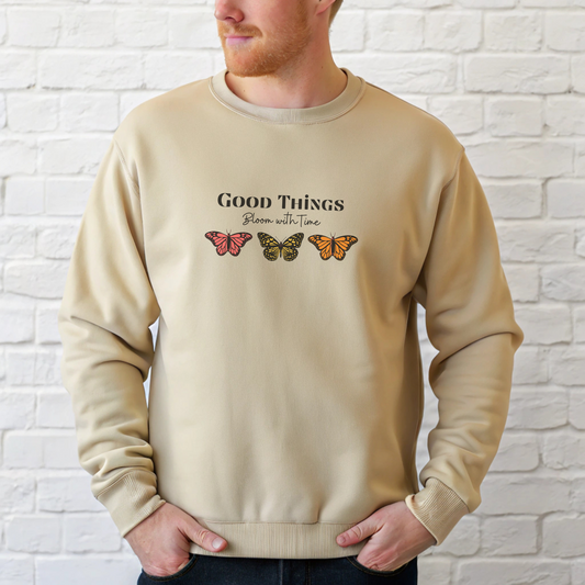 Good Things Bloom Hoodie – Healing, Growth & Patience Sweatshirt