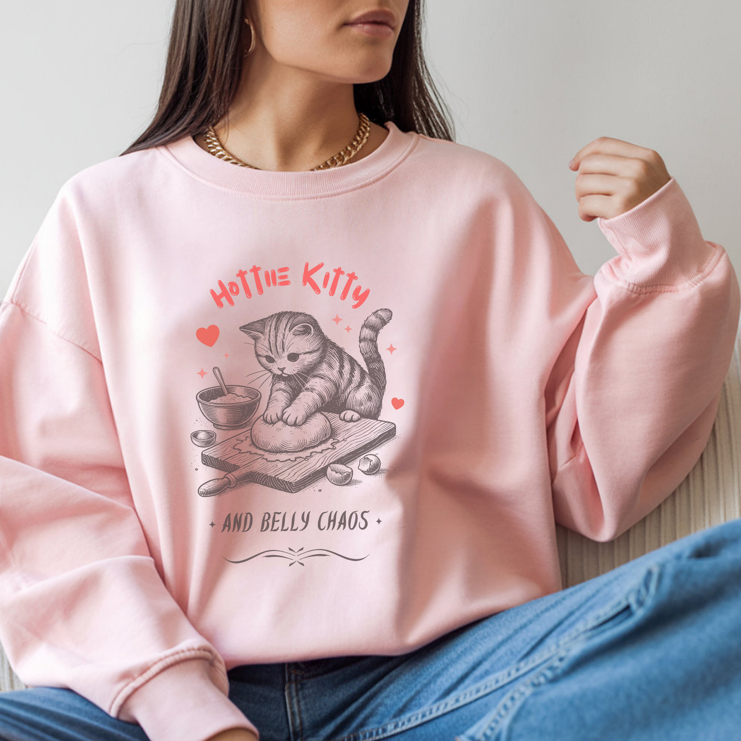 Cute Cat Sweatshirt with a Twist – For Confident, Real People