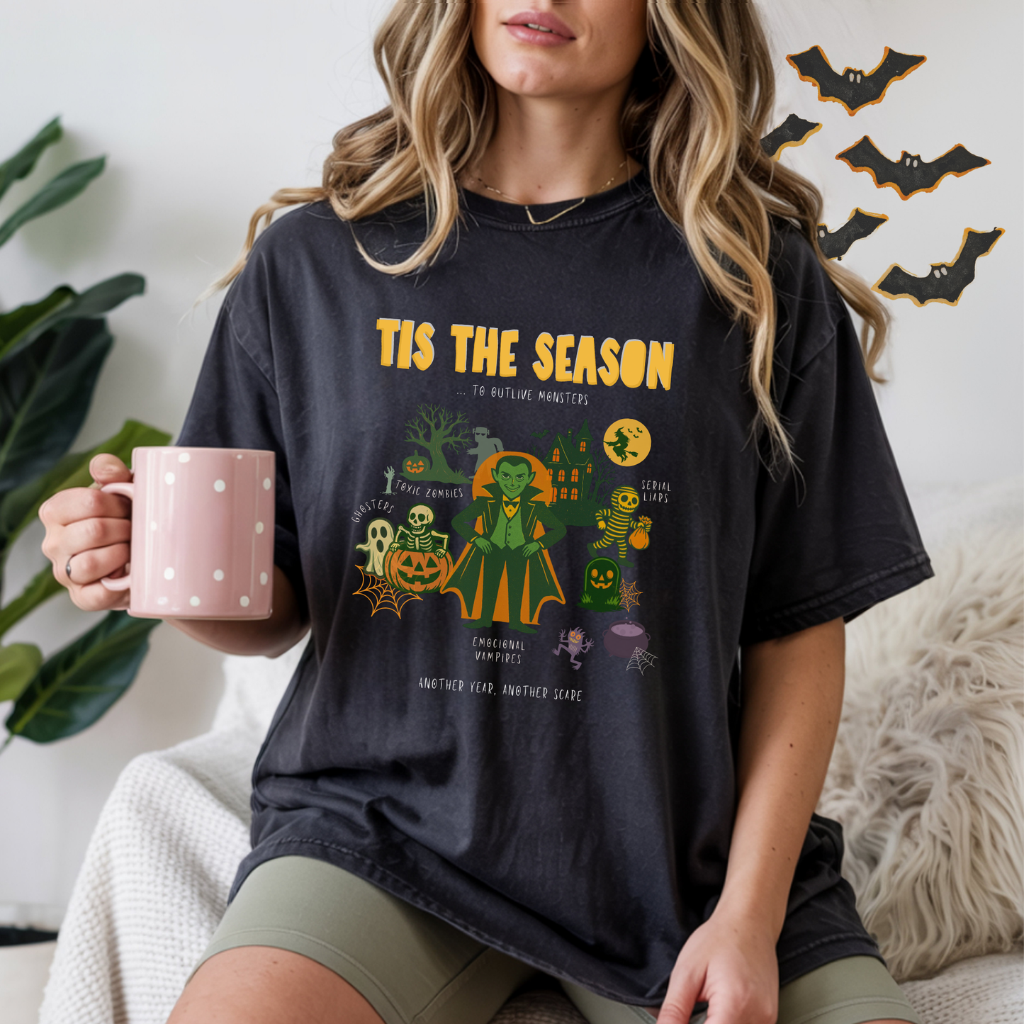 Funny Monster T-Shirt | Unisex Halloween T-shirt with Adulting Humor – Limited Edition “To Outlive Monsters”