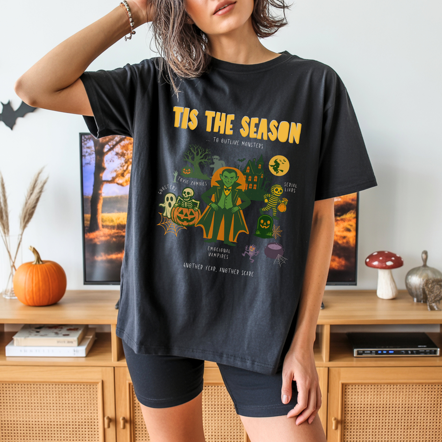 Funny Monster T-Shirt | Unisex Halloween T-shirt with Adulting Humor – Limited Edition “To Outlive Monsters”