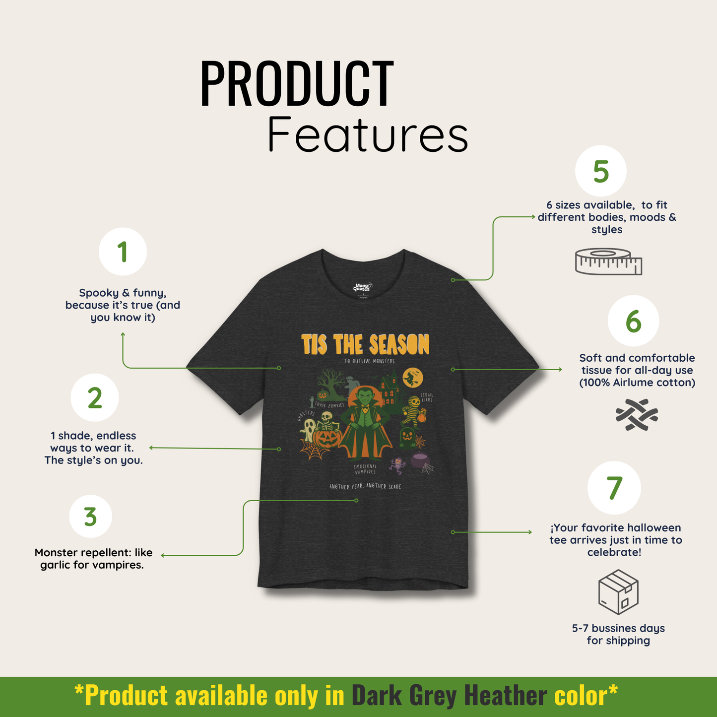 Funny Monster T-Shirt | Unisex Halloween T-shirt with Adulting Humor – Limited Edition “To Outlive Monsters”