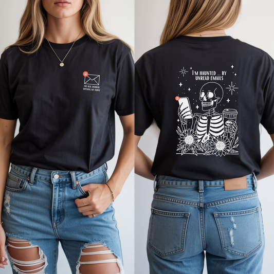 Personalized Funny Skeleton T-Shirt | Adulting Humor Tee – The Real Horror: My Inbox