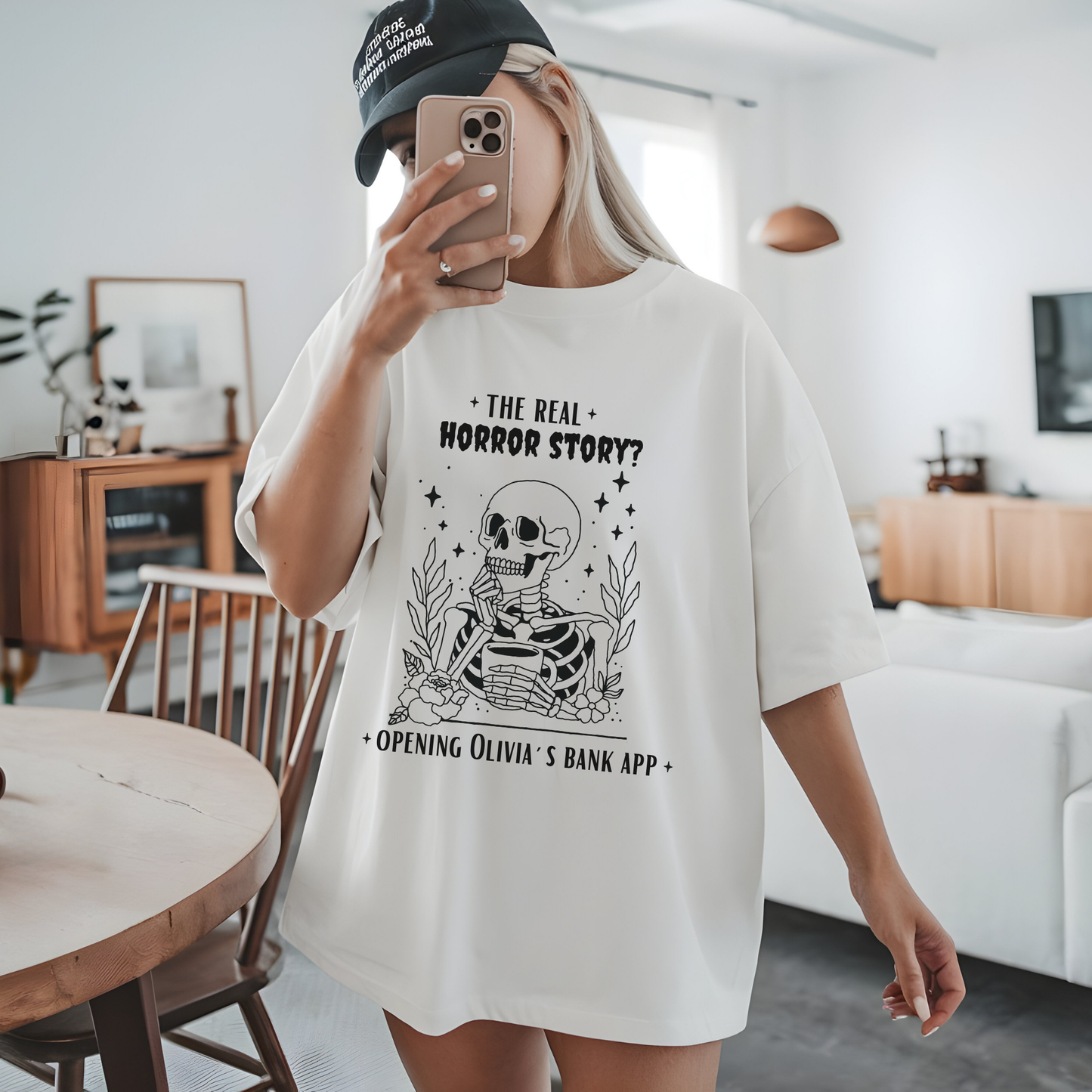 Halloween Personalized T-Shirt with Funny Skeleton | Adulting Humor Tee – Surviving My Bank Account