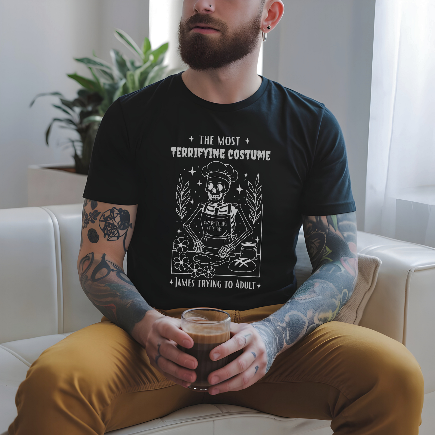 Personalized Halloween Skeleton T-Shirt | Funny Adulting Unisex Halloween Tee – The Horror to be Adult