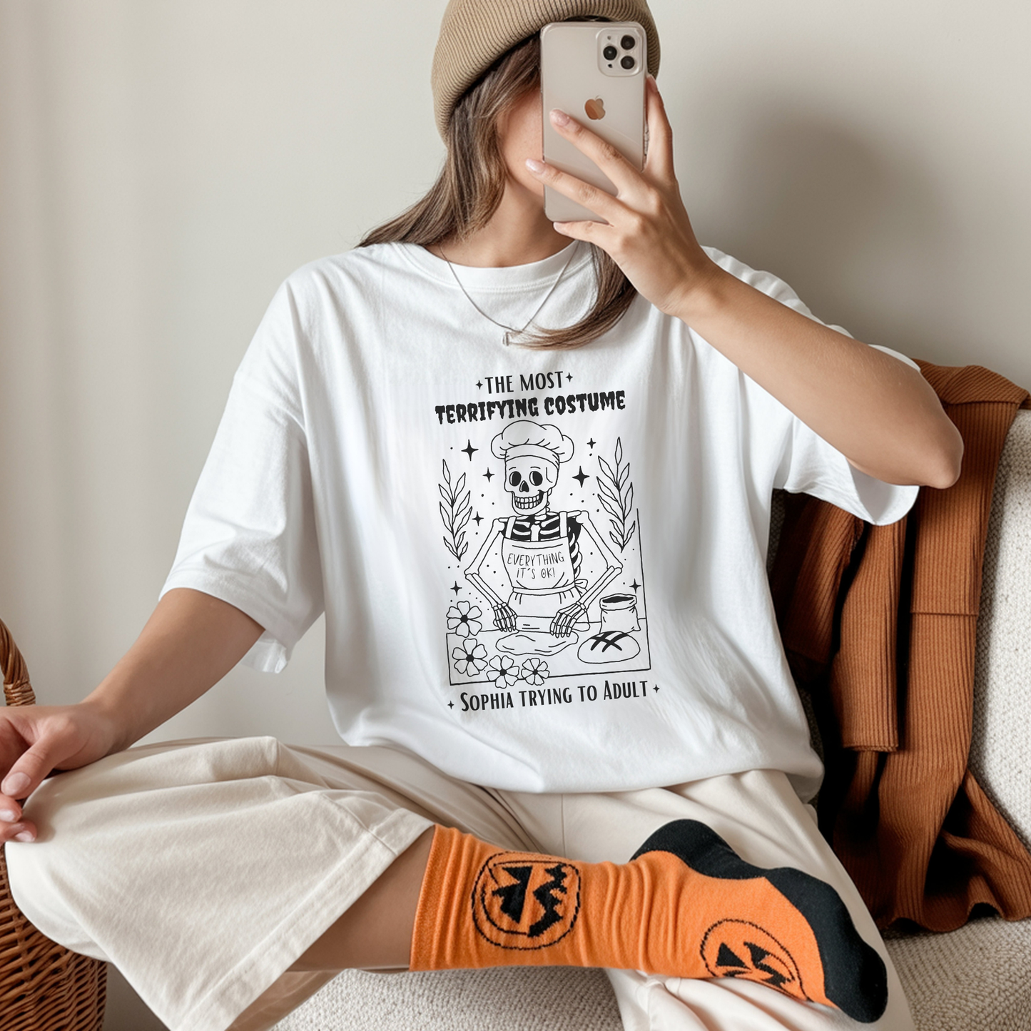 Personalized Halloween Skeleton T-Shirt | Funny Adulting Unisex Halloween Tee – The Horror to be Adult