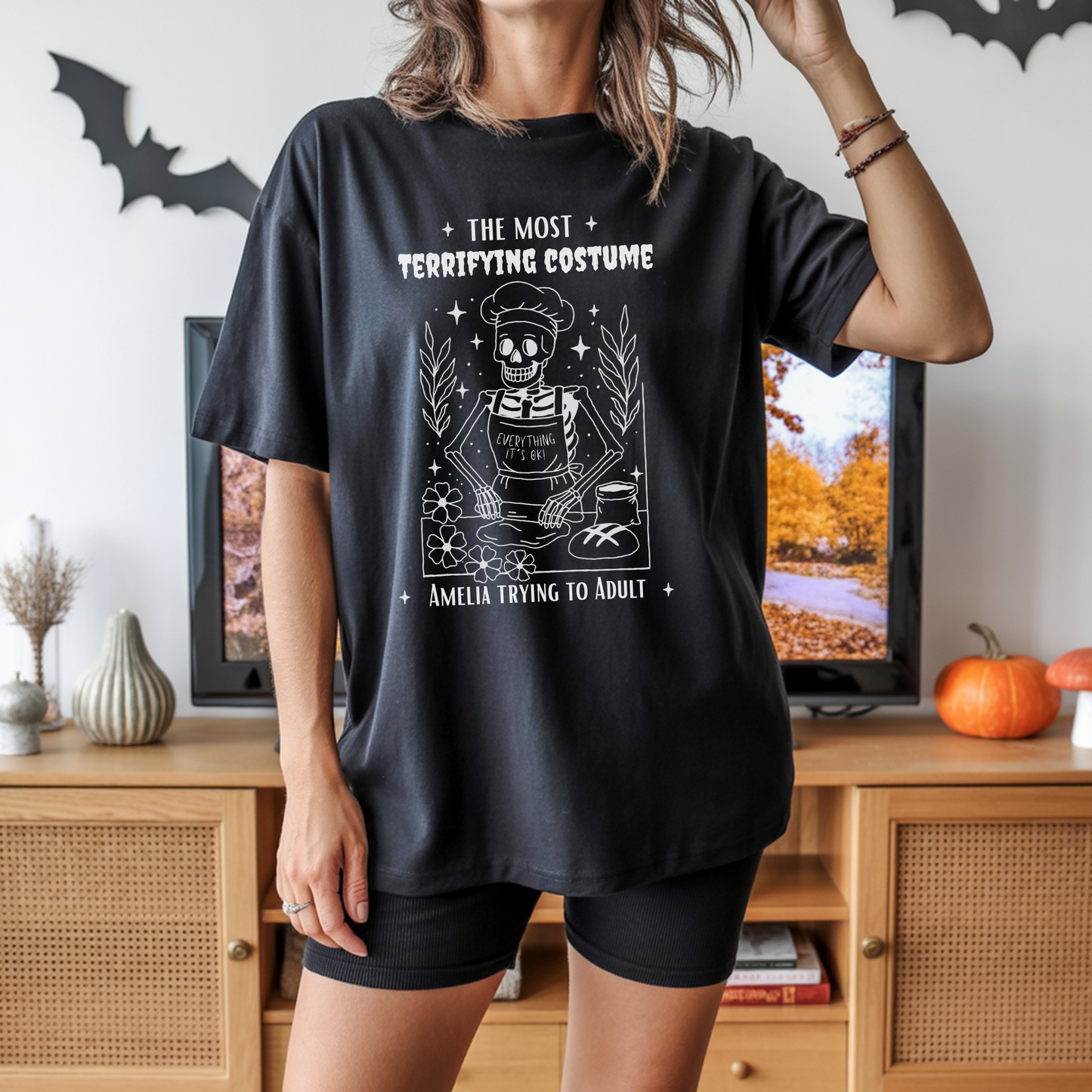 Personalized Halloween Skeleton T-Shirt | Funny Adulting Unisex Halloween Tee – The Horror to be Adult