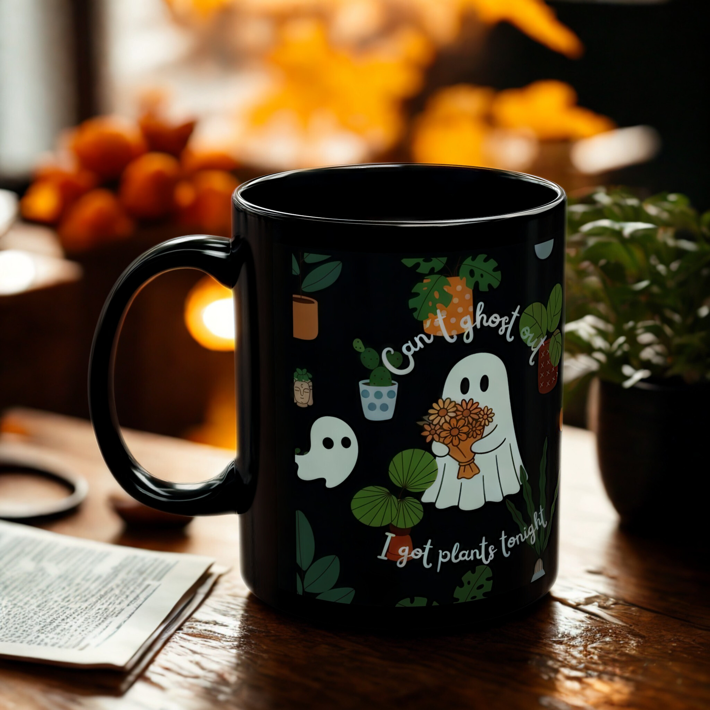 Halloween Plant Lover Ghost Mug | Funny Cozy Mug for Plant Parents – I Got Plants Tonight