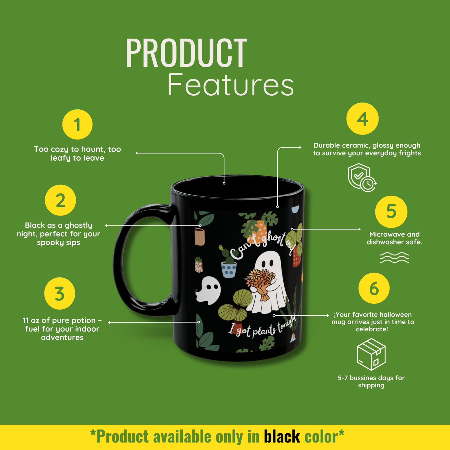 Halloween Plant Lover Ghost Mug | Funny Cozy Mug for Plant Parents – I Got Plants Tonight