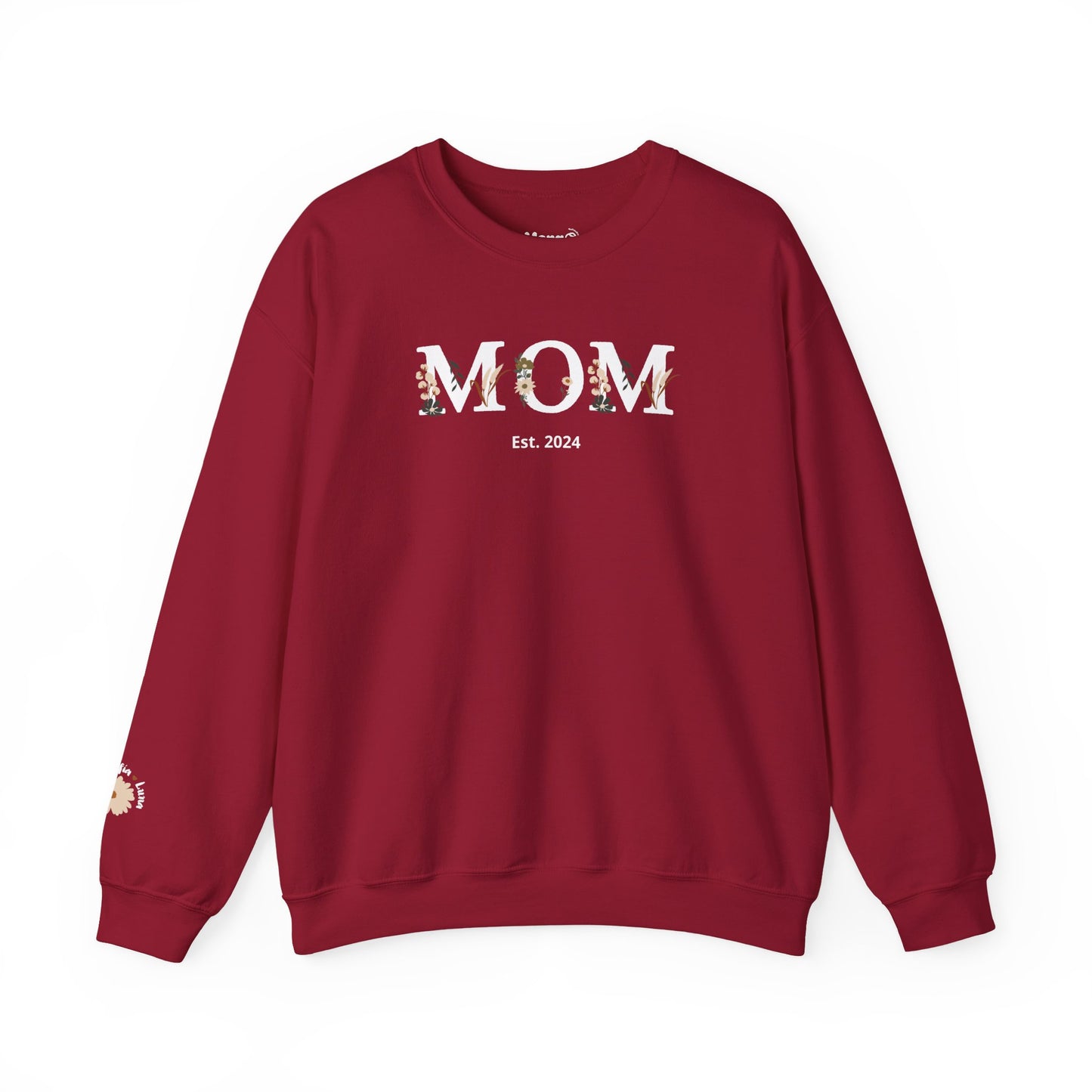 Personalized Floral Mom Sweatshirt | Cozy Gift for New Moms | A Unique Gift That Celebrates Your Motherhood