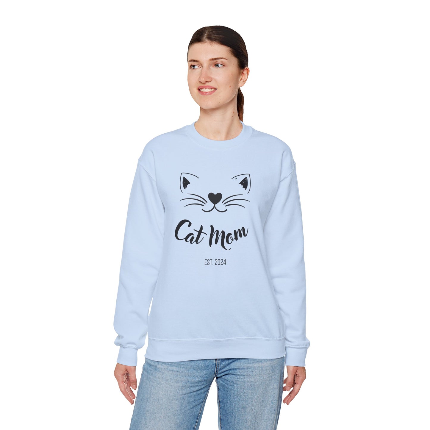 Personalized Cat Mom Sweatshirt | Est. (Date) | Cozy & Customizable Gift for Cat Lovers