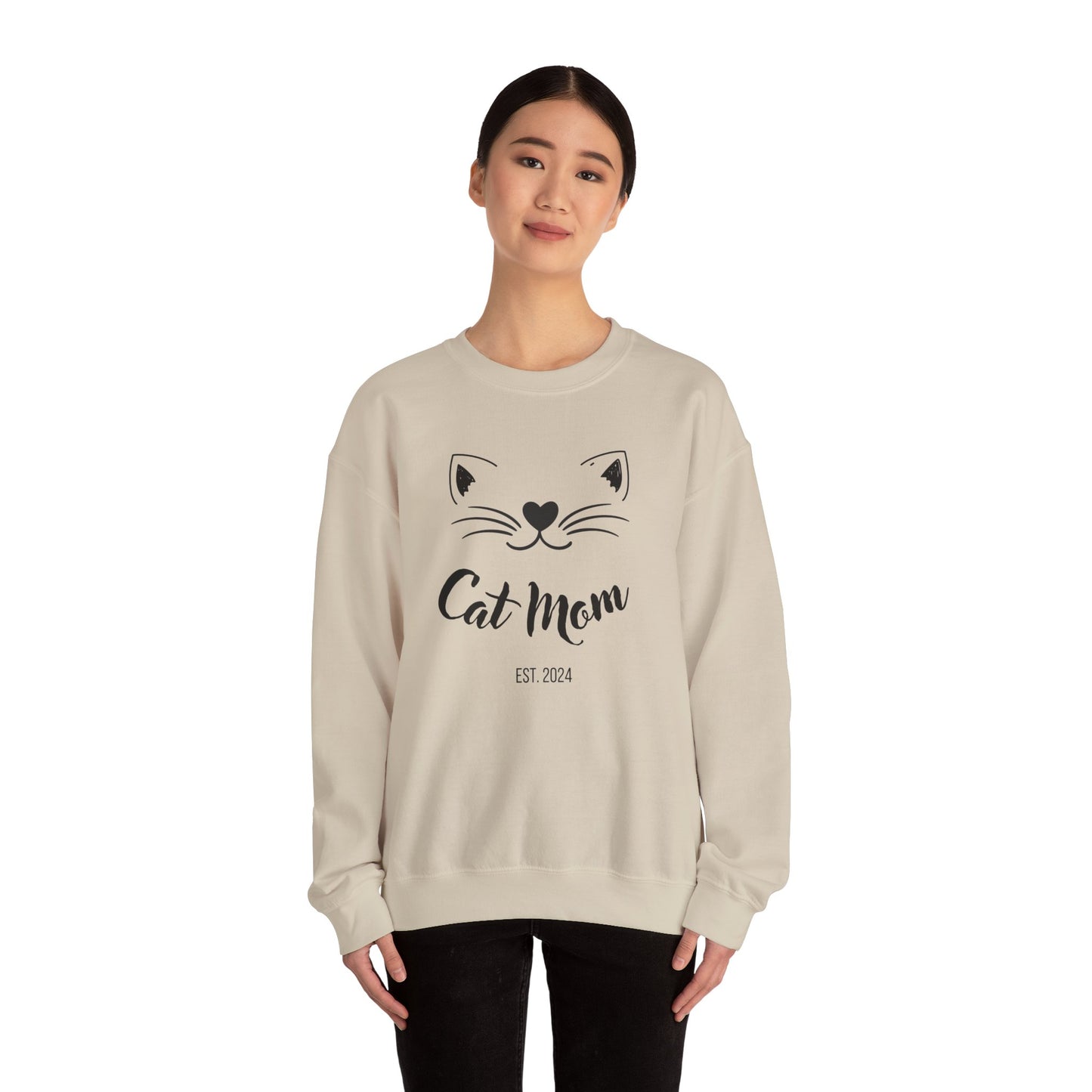 Personalized Cat Mom Sweatshirt | Est. (Date) | Cozy & Customizable Gift for Cat Lovers