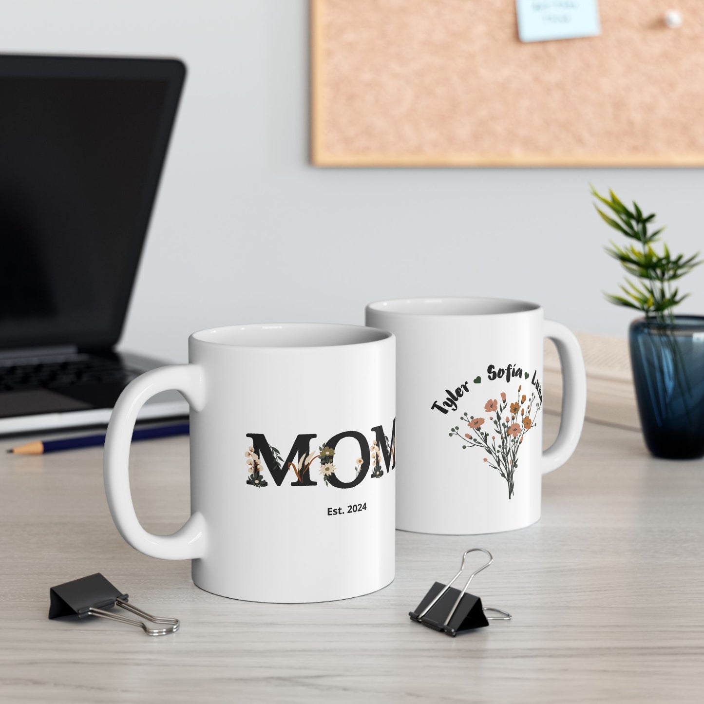 Personalized Mom Est. Mug – Custom Year & Names Gift for Mom