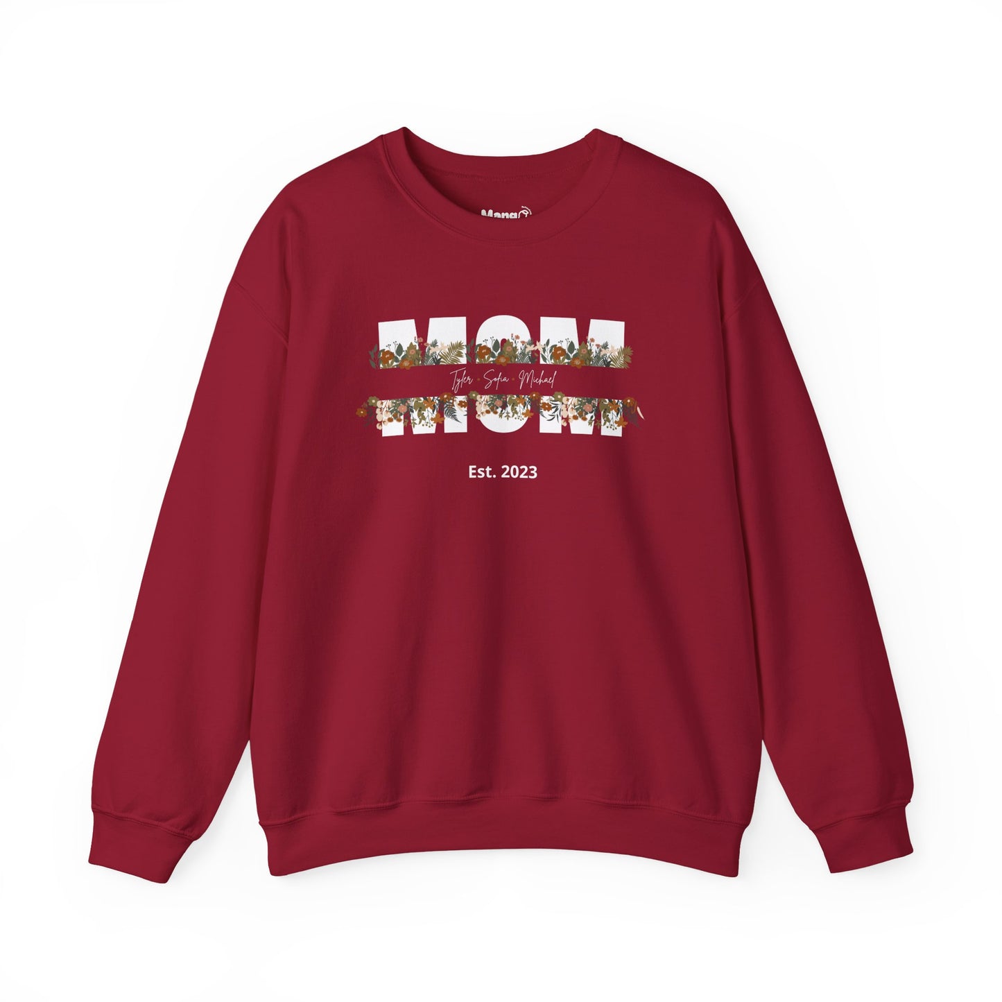 Personalized Mom Sweatshirt - White Floral Design for Mother's Day