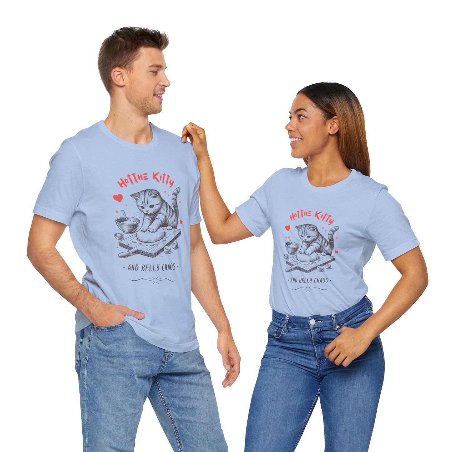 Survive Chaos with Humor β Hottie Kittie Belly Chaos T-shirt