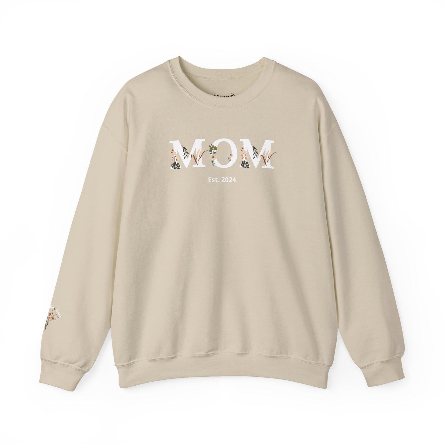 Personalized Floral Mom Sweatshirt | Cozy Gift for New Moms | A Unique Gift That Celebrates Your Motherhood