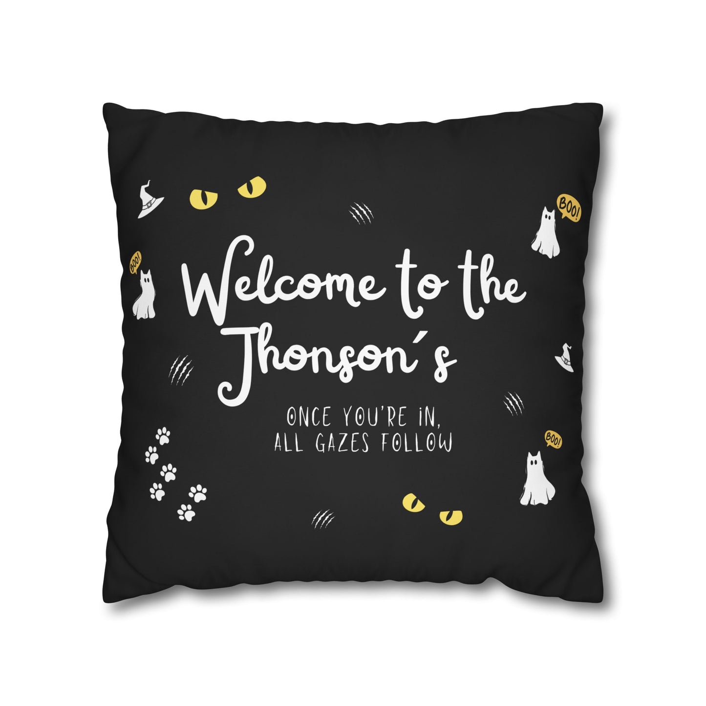 Haunted House Cat Pillow Cover | Funny and Personalized Halloween Decor for Cat Parents – The Watchful Feline