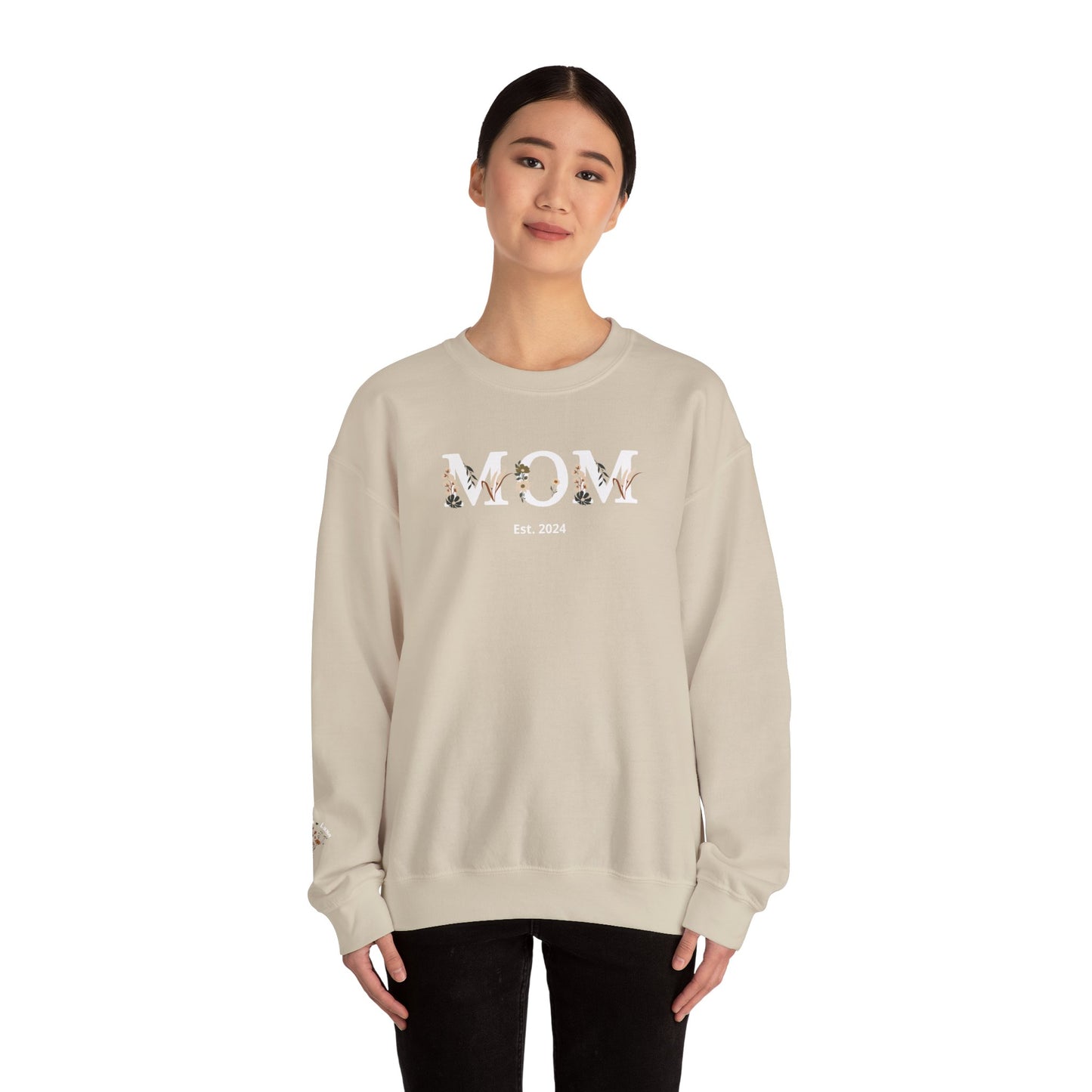 Personalized Floral Mom Sweatshirt | Cozy Gift for New Moms | A Unique Gift That Celebrates Your Motherhood