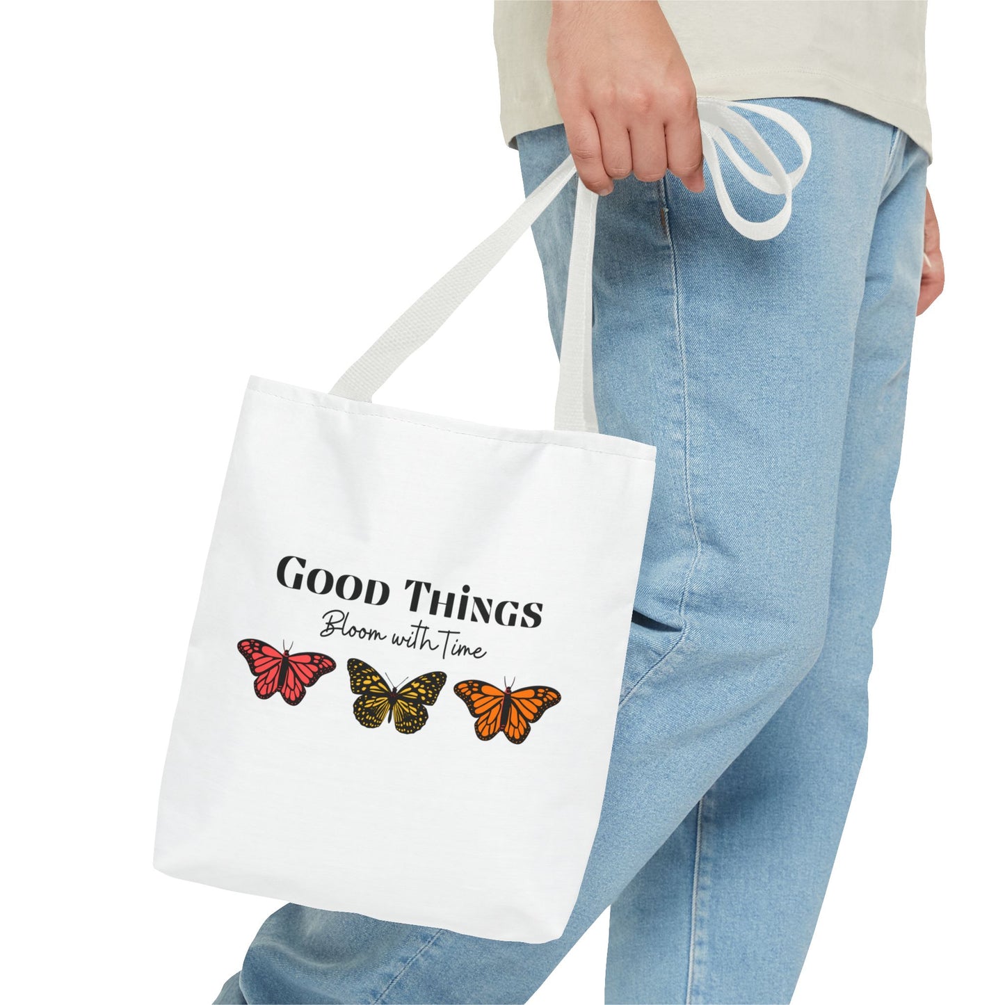 Good Things Bloom with Time" Tote Bag - Motivational Gift | Self Growth & Inspiration