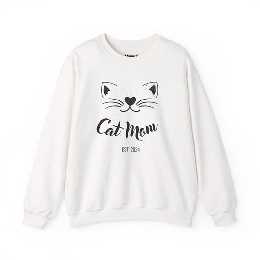 Personalized Cat Mom Sweatshirt | Est. (Date) | Cozy & Customizable Gift for Cat Lovers