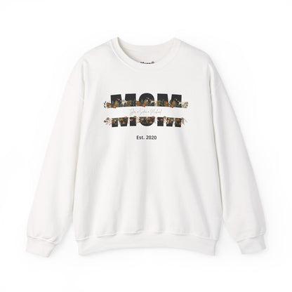 Personalized Mom Sweatshirt  - Black Floral Design for Mother's Day