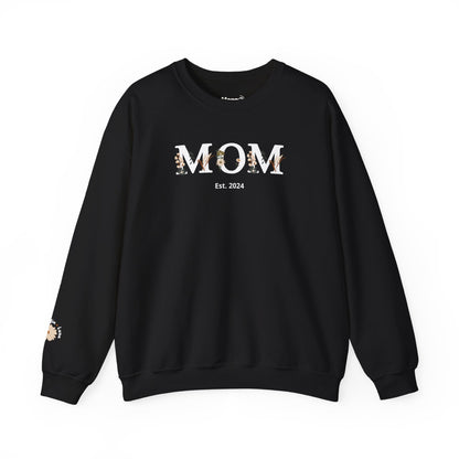 Personalized Floral Mom Sweatshirt  | Cozy Gift for New Moms | A Unique Gift That Celebrates Your Motherhood