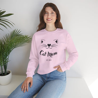 Personalized Cat Mom Sweatshirt | Est. (Date) | Cozy & Customizable Gift for Cat Lovers