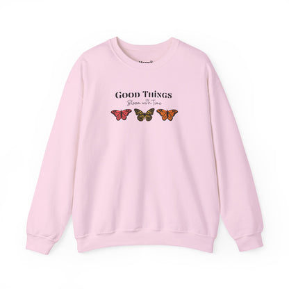 Good Things Bloom Hoodie – Healing, Growth & Patience Sweatshirt