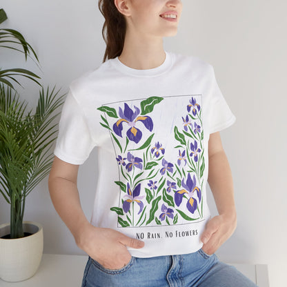 No Rain, No Flowers – Inspirational T-Shirt for Personal Growth