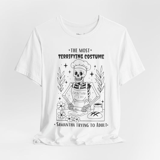 Personalized Halloween Skeleton T-Shirt | Funny Adulting Unisex Halloween Tee – The Horror to be Adult