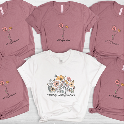 Raising Wildflowers Family Set – Customizable Matching T-Shirts for Mom & Kids