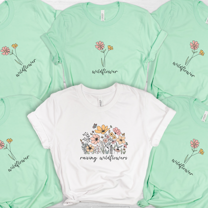 Raising Wildflowers Family Set – Customizable Matching T-Shirts for Mom & Kids