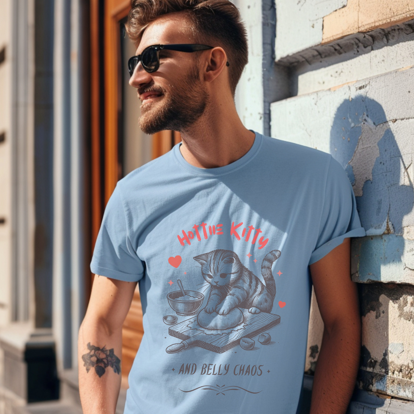 Survive Chaos with Humor – Hottie Kittie Belly Chaos T-shirt