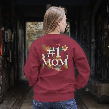 #1 Mom Sporty Sweatshirt – Personalized Sporty Sweatshirt for Mom