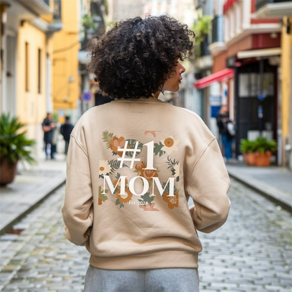 #1 Mom Sporty Sweatshirt – Personalized Sporty Sweatshirt for Mom