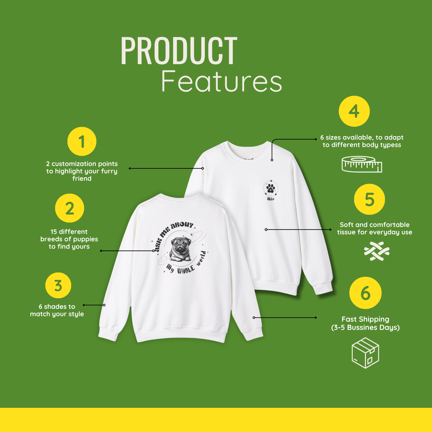 Personalized Sweatshirt for Dog Parents -  With Your Dog’s Name and Breed