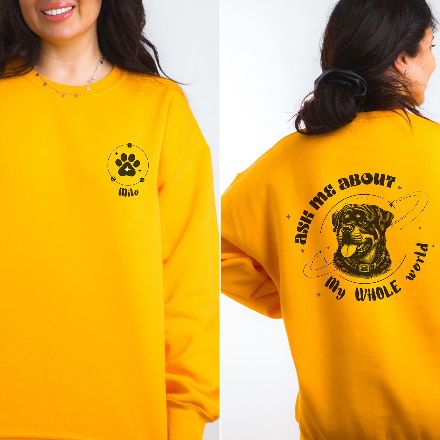 Personalized Sweatshirt for Dog Parents -  With Your Dog’s Name and Breed